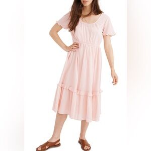 Madewell Pink Gingham Midi Dress